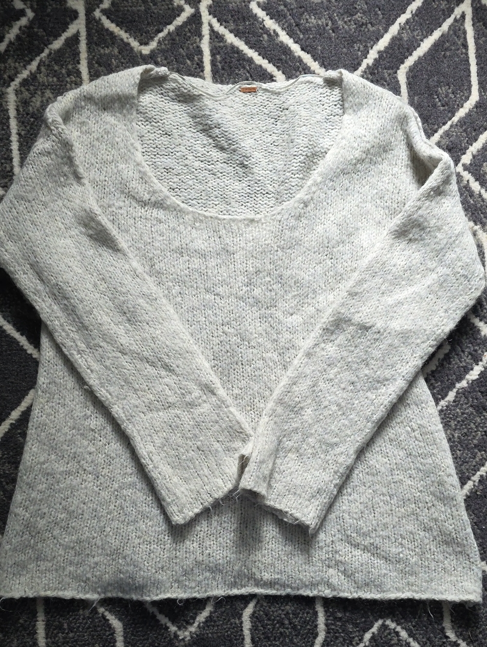 Free people soft Light Gray Women's Scoop Neck Sweater